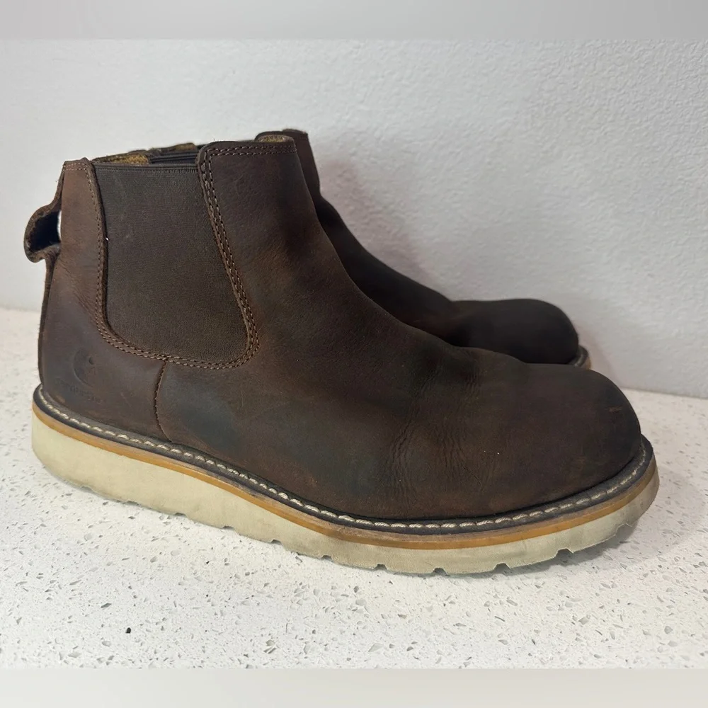Carhartt Chelsea Wedge Boot Brown Oil Tanned Leather Slip On Men’s Size 12 - Picture 2 of 10